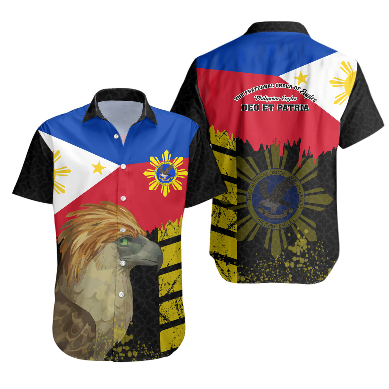 Philippines Short Sleeve Shirt - Philippine Eagles Filipino Flag