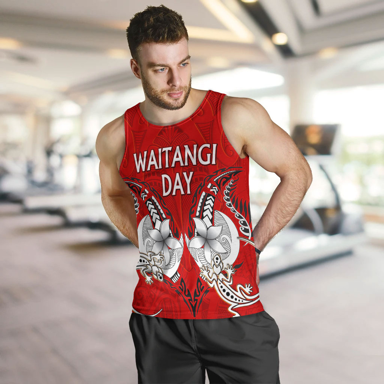 New Zealand Tank Top - Waitangi Day Lizards Maori Patterns