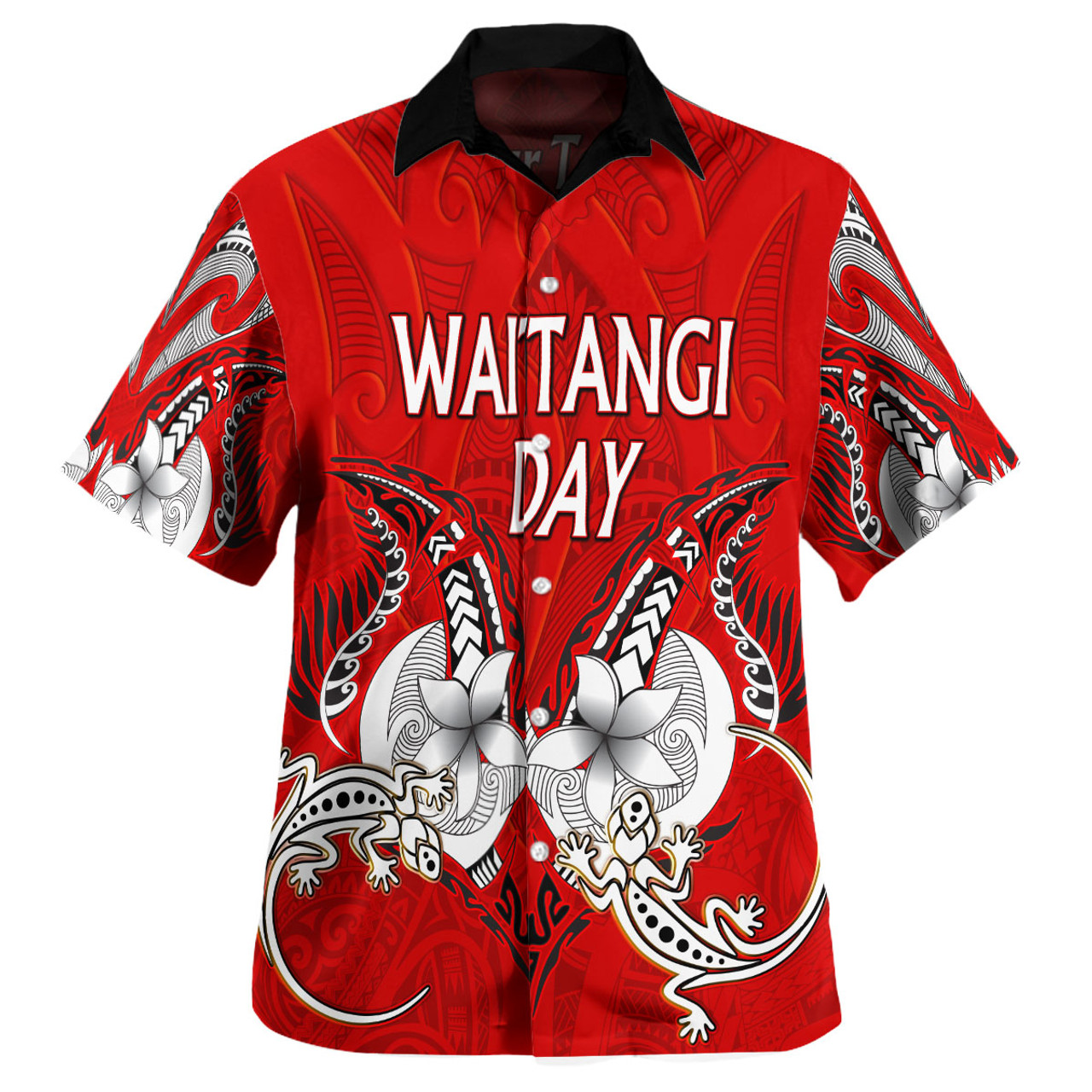 New Zealand Hawaiian Shirt - Waitangi Day Lizards Maori Patterns