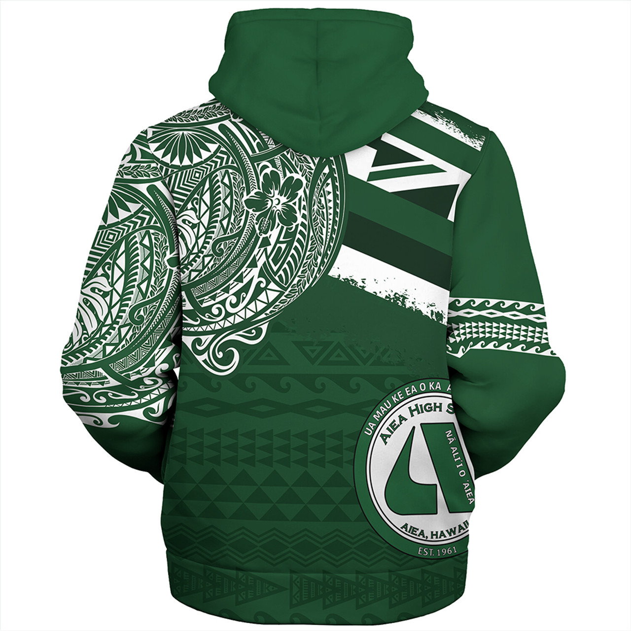 Hawaii Sherpa Hoodie Aiea High School Flag With Crest Style