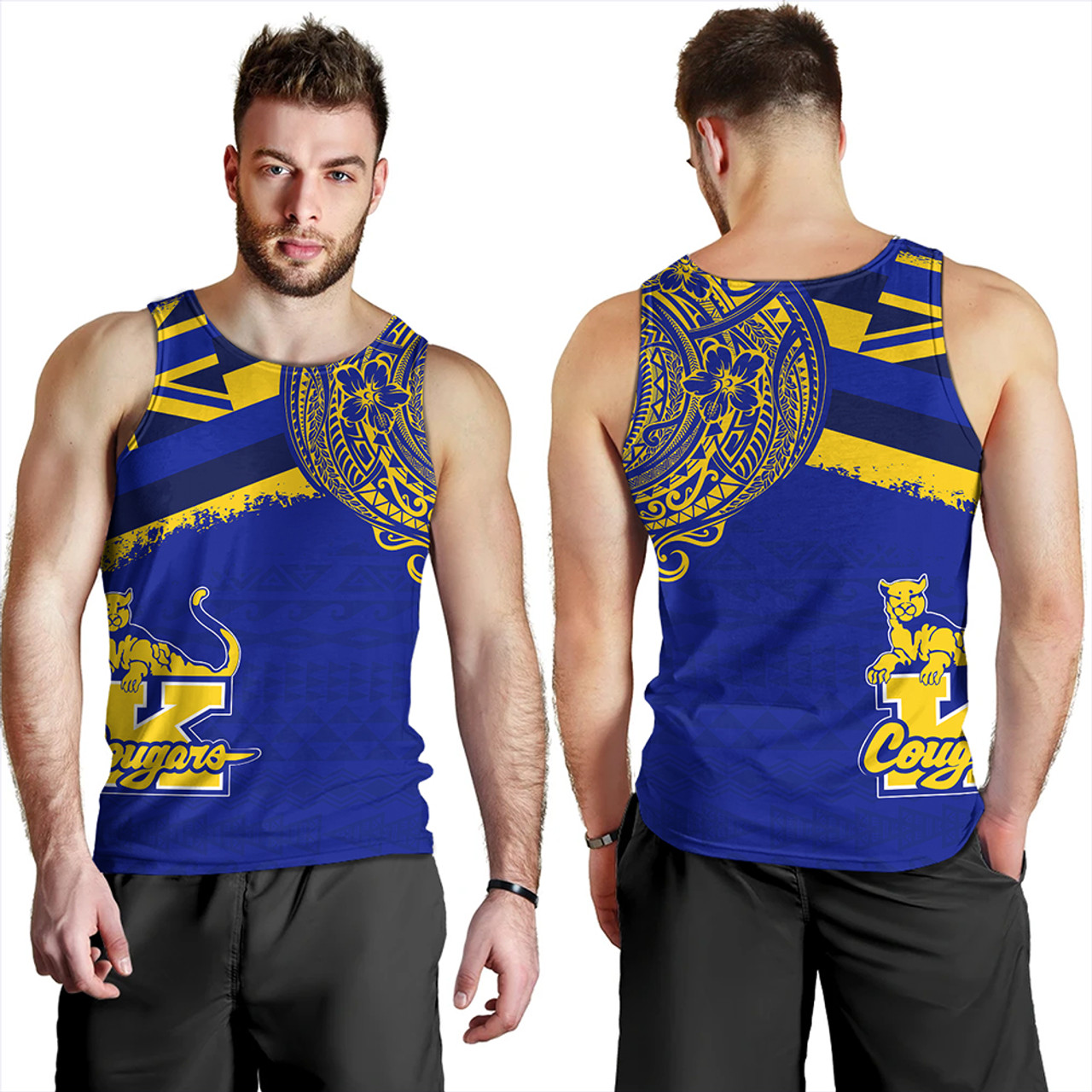 Hawaii Tank Top Henry J. Kaiser High School Flag With Crest Style