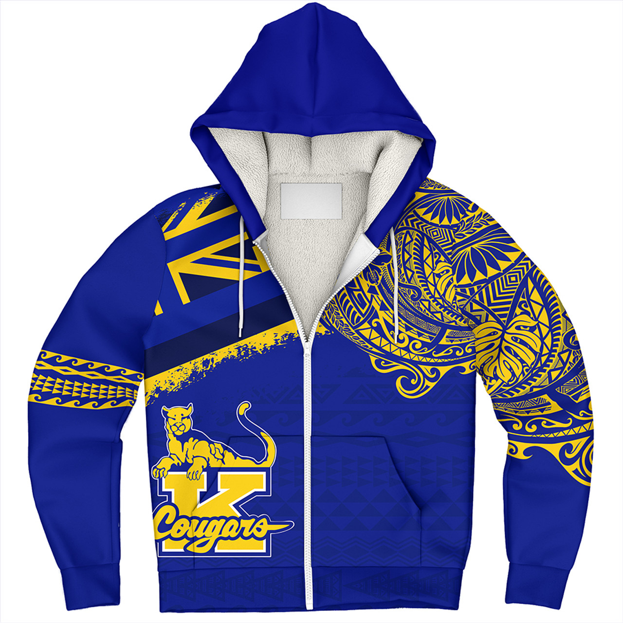 Hawaii Sherpa Hoodie Henry J. Kaiser High School Flag With Crest Style