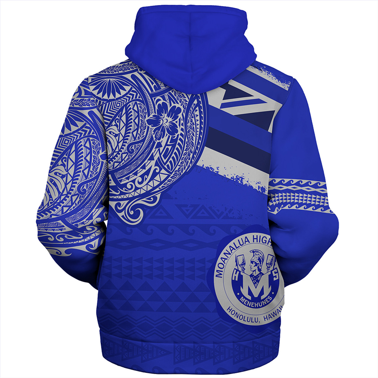 Hawaii Sherpa Hoodie Moanalua High School Flag With Crest Style