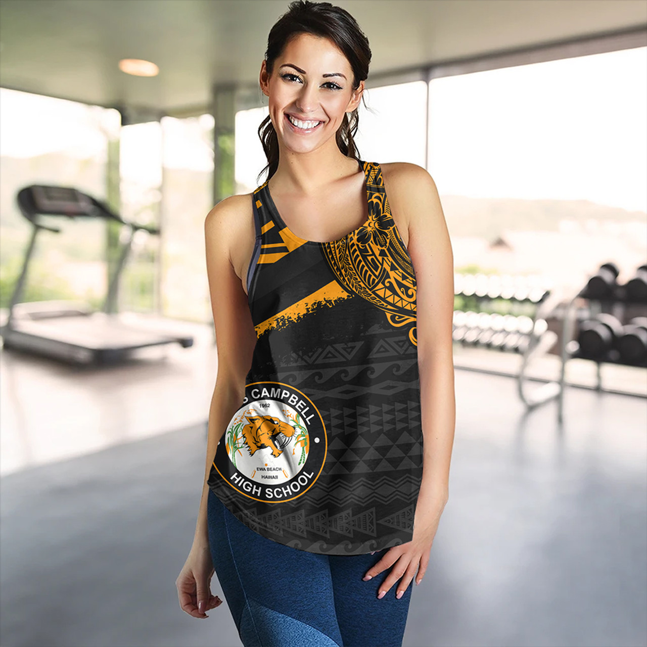 Hawaii Women Tank James Campbell High School Flag With Crest Style