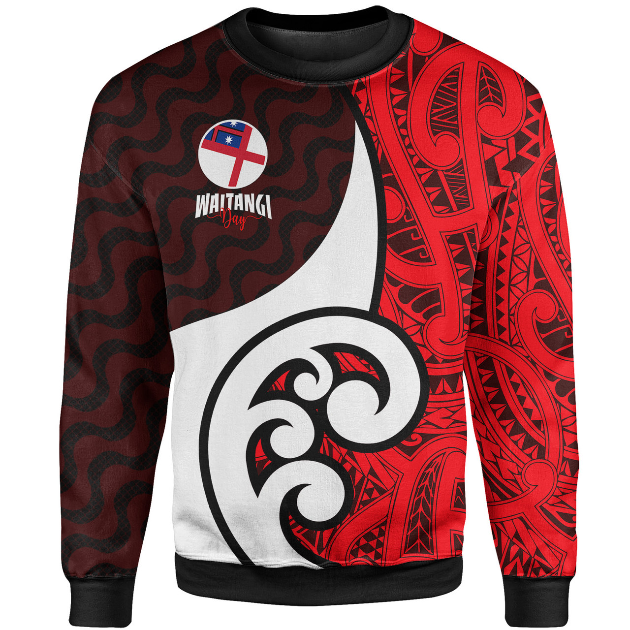 New Zealand Sweatshirt - Flag of the United Tribes of New Zealand Waitangi Day