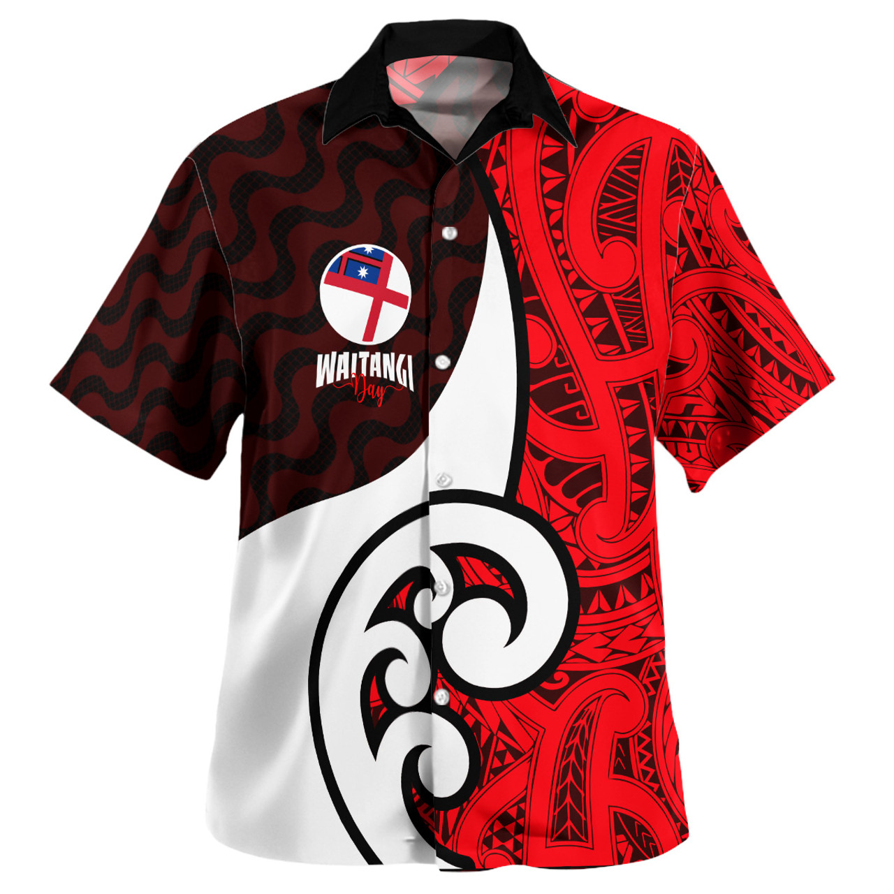 New Zealand Hawaiian Shirt - Flag of the United Tribes of New Zealand Waitangi Day
