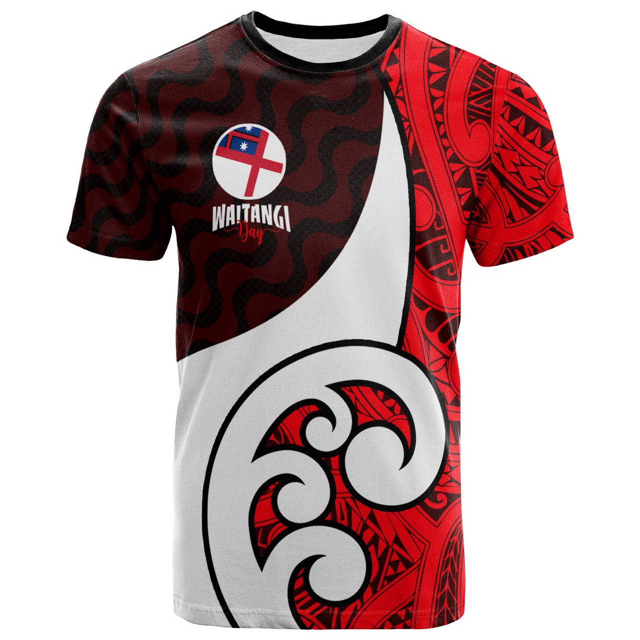 New Zealand T-shirt - Custom Flag of the United Tribes of New Zealand Waitangi Day