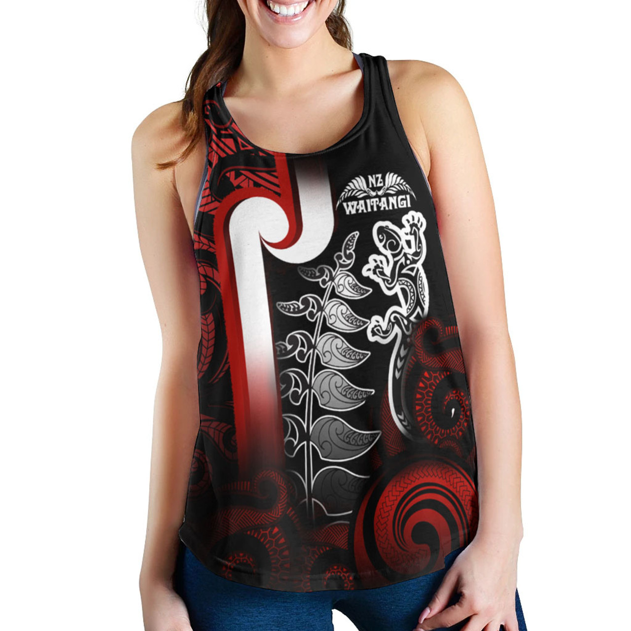 New Zealand Gradient Women Tank - Maori Tino Rangatiratanga With Lizard And Silver Fern