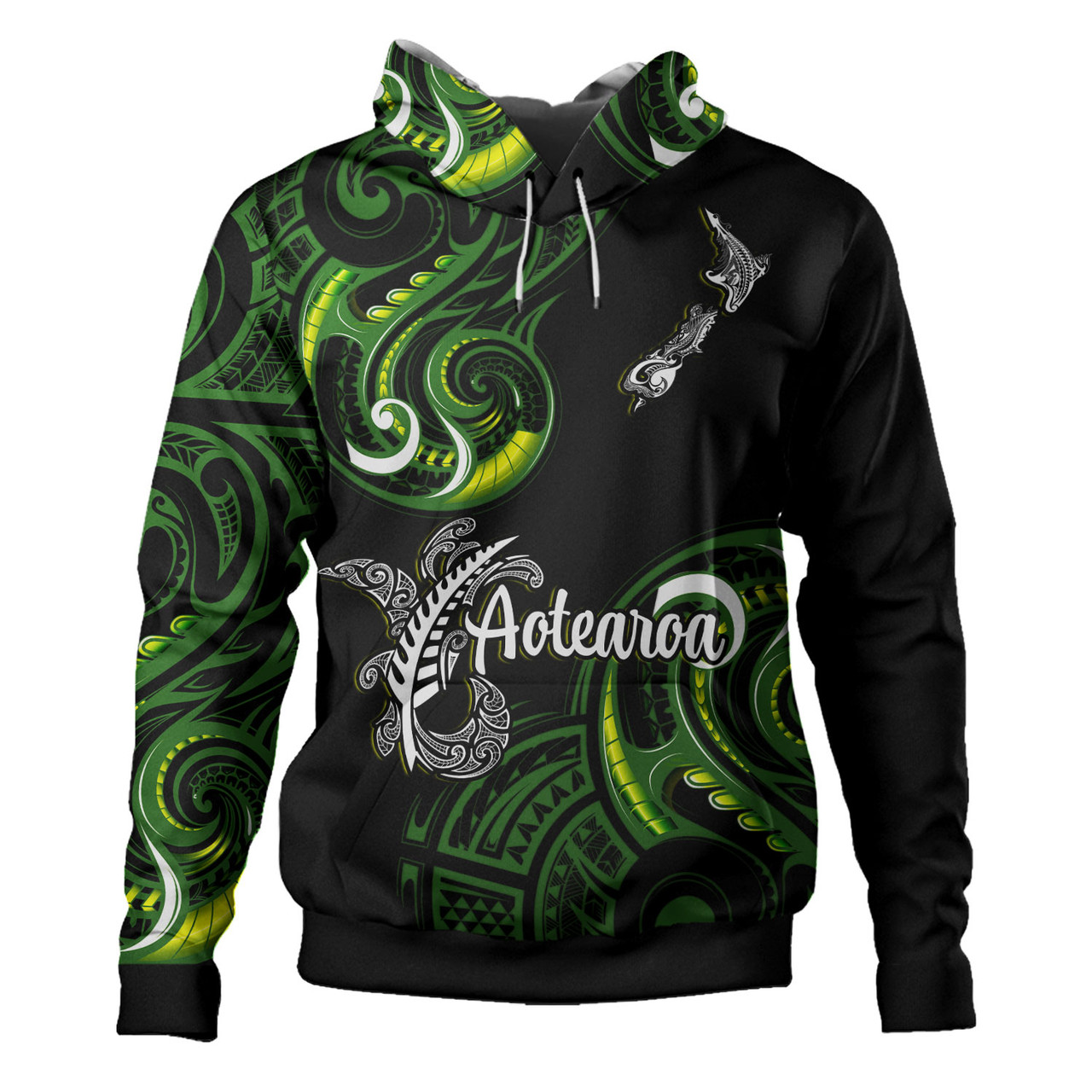 New Zealand Hoodie - Custom Aotearoa Silver Fern Maori Patterns