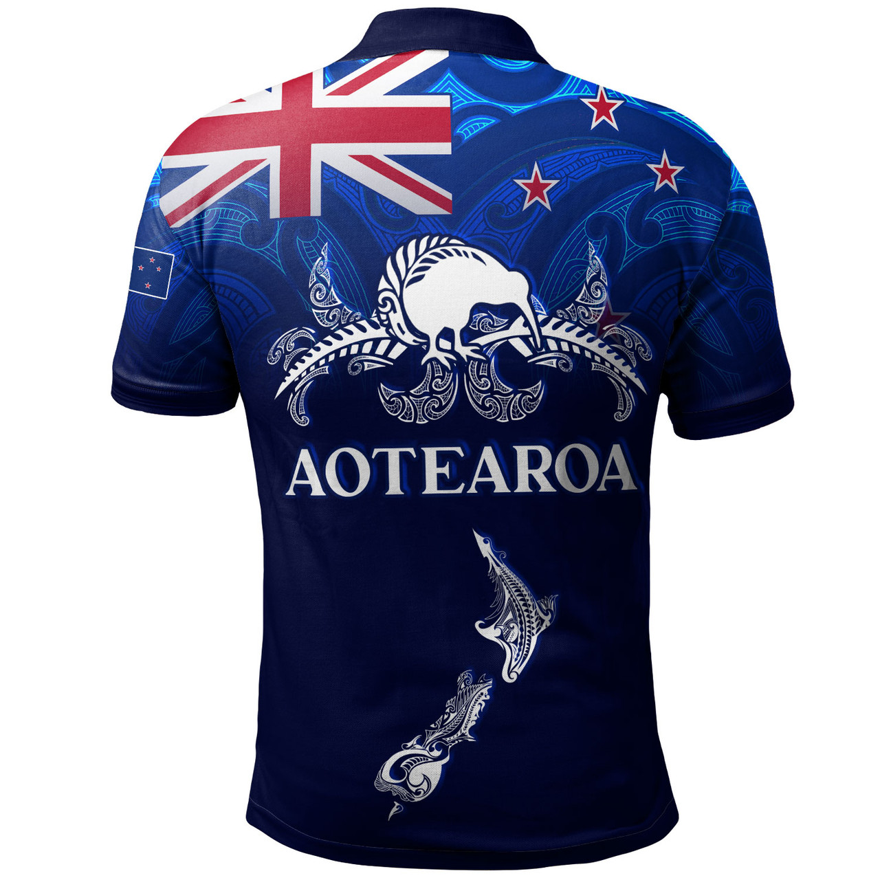 New Zealand Polo Shirt - Custom Aotearoa Map Kiwi Bird Mascot