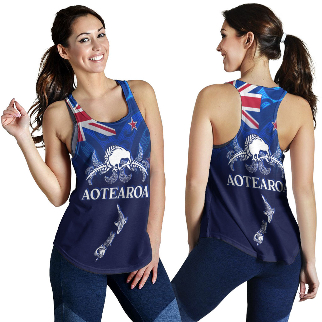 New Zealand Women Tank - Aotearoa Map Kiwi Bird Mascot