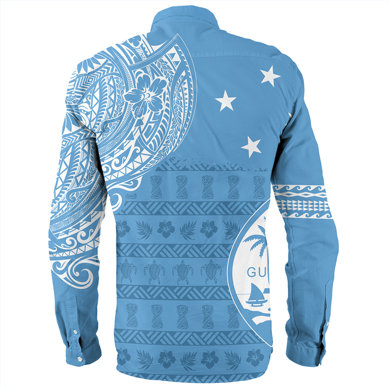 Guam Long Sleeve Shirt Micronesian Flag With Coat Of Arms