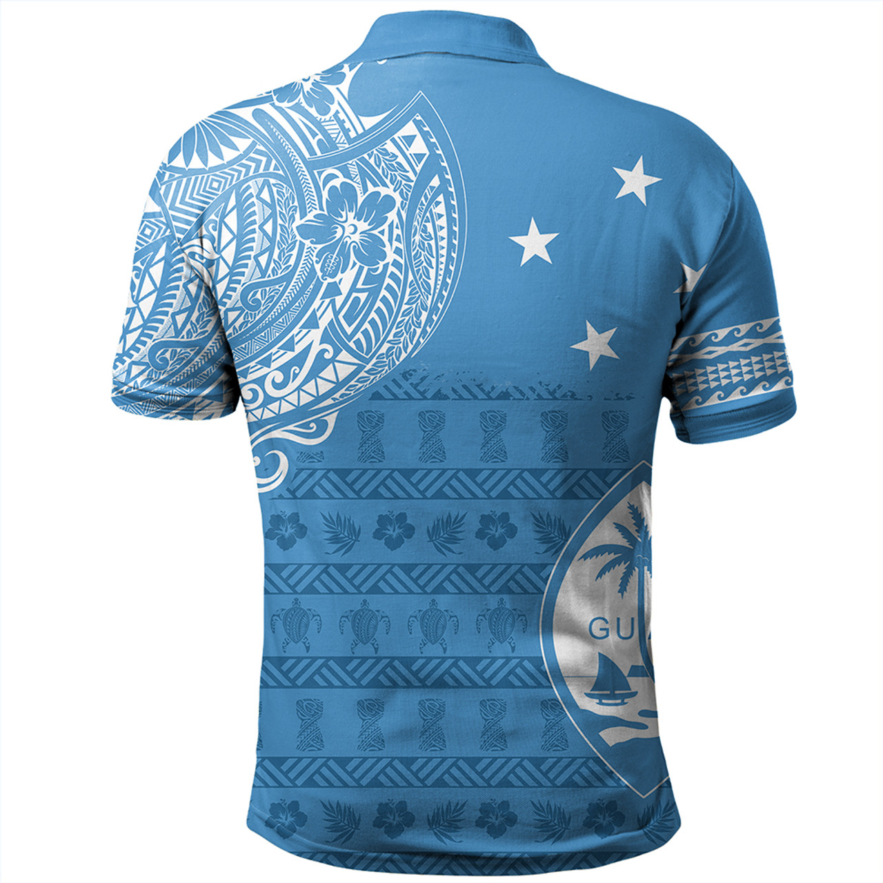 Guam Polo Shirt Micronesian Flag With Coat Of Arms