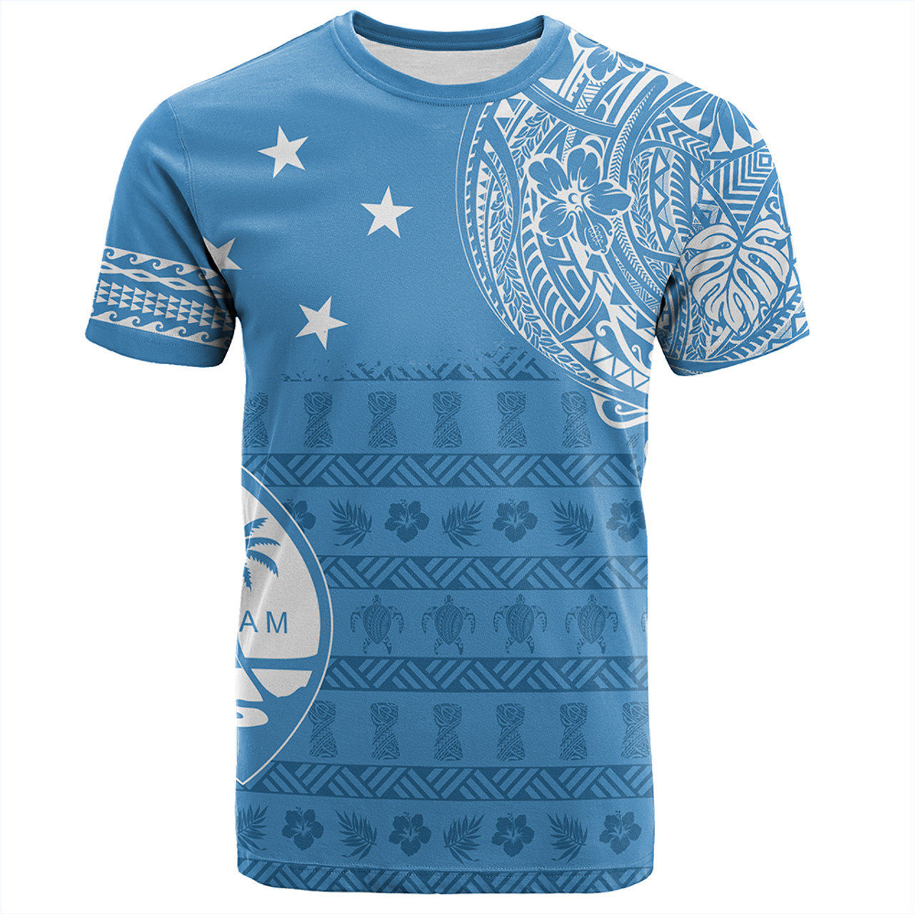 Guam T-Shirt Micronesian Flag With Coat Of Arms