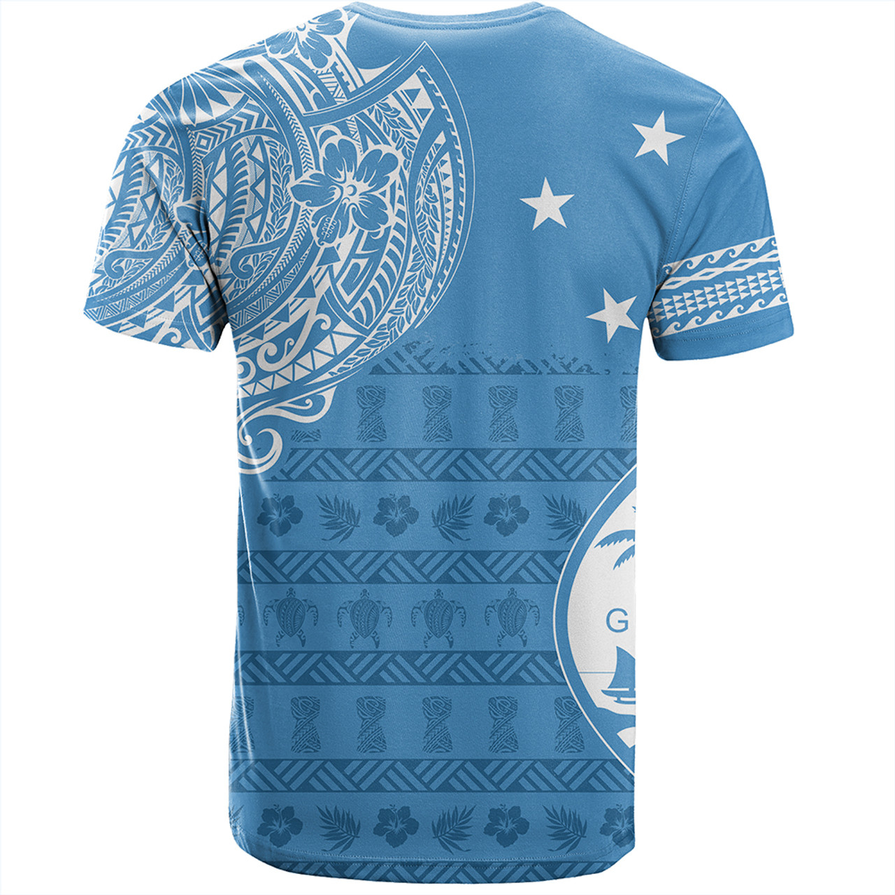 Guam T-Shirt Micronesian Flag With Coat Of Arms