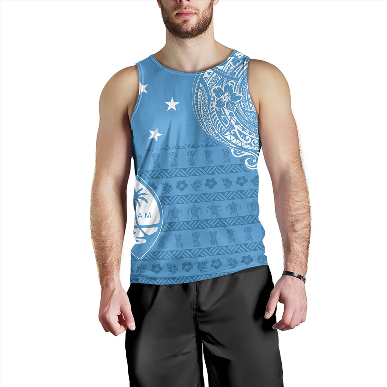 Guam Tank Top Micronesian Flag With Coat Of Arms