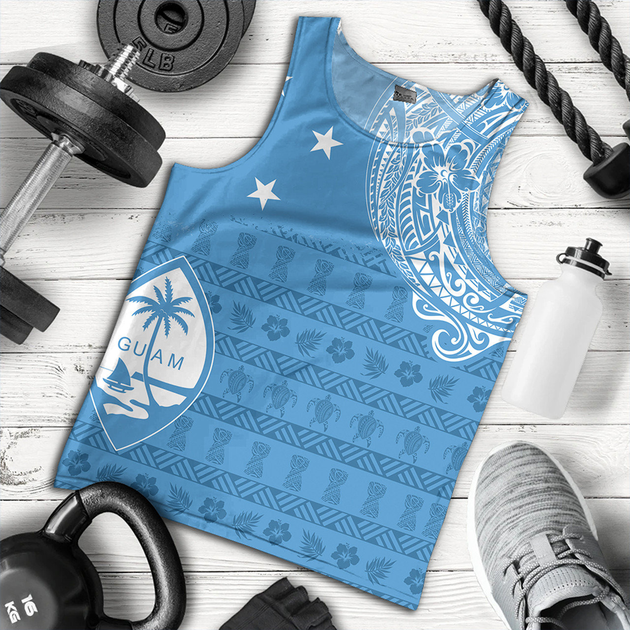 Guam Tank Top Micronesian Flag With Coat Of Arms