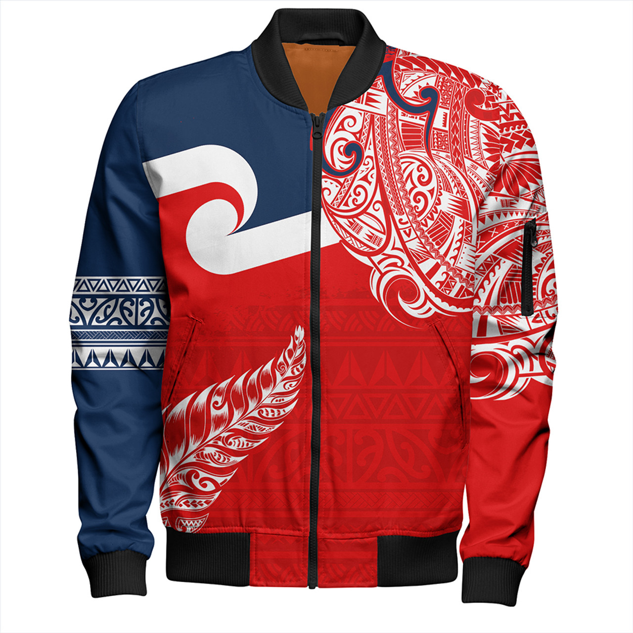 New Zealand Bomber Jacket Tino Rangatiratanga Maori With Silver Fern Version.2