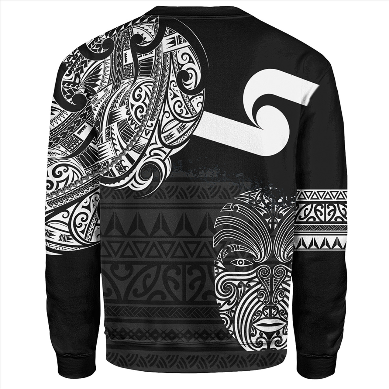 New Zealand Sweatshirt Tino Rangatiratanga Maori Mask Black