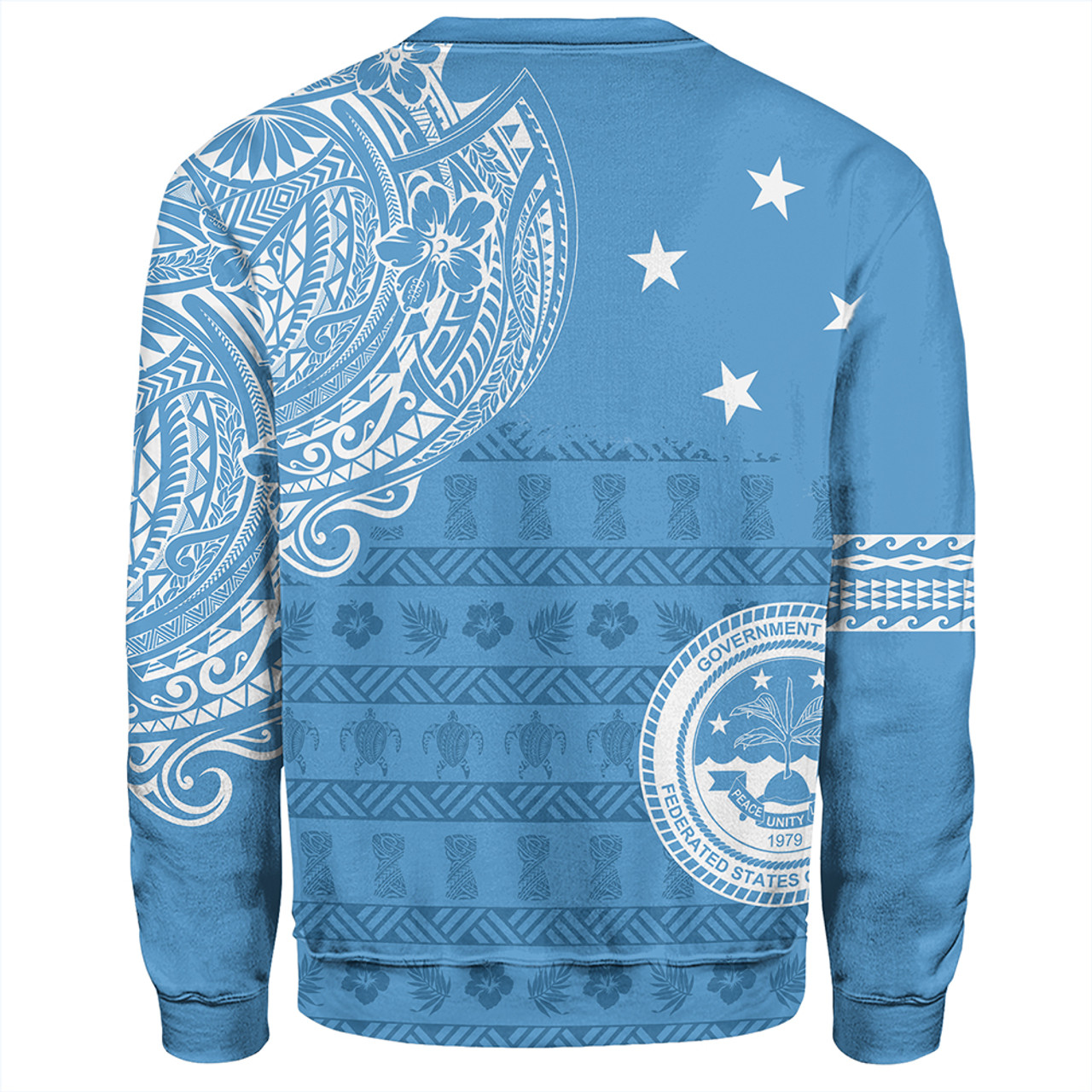 Micronesian Sweatshirt Federated States Of Micronesia Flag With Coat Of Arms