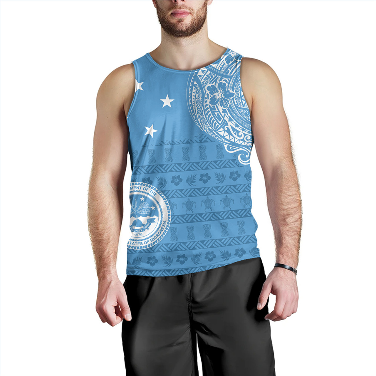 Micronesian Tank Top Federated States Of Micronesia Flag With Coat Of Arms