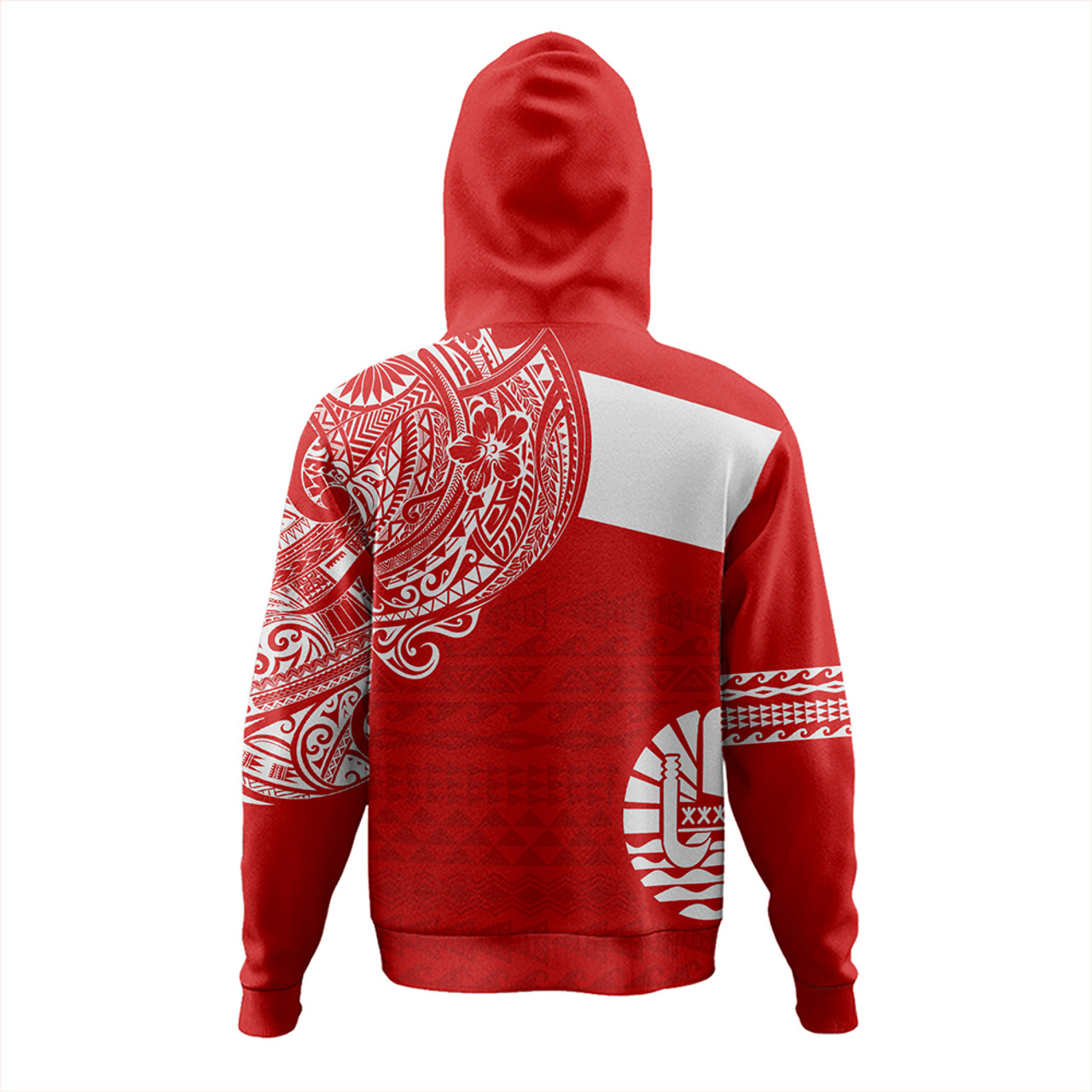 Polynesian Hoodie Tahiti Flag With Coat Of Arms