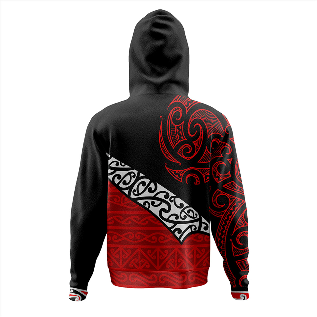 New Zealand Hoodie Aotearoa Maori Flag Puhoro Pattern