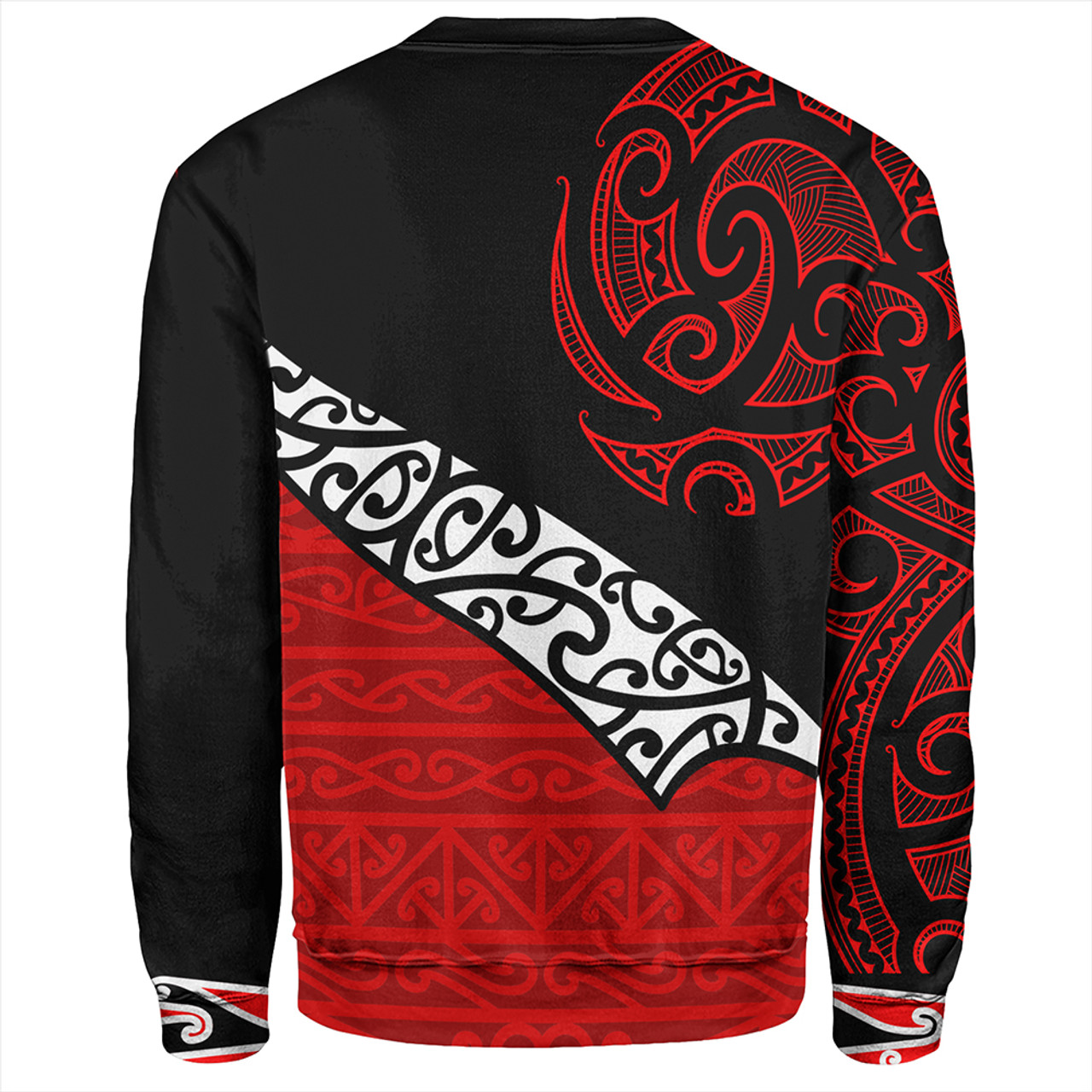 New Zealand Sweatshirt Aotearoa Maori Flag Puhoro Pattern