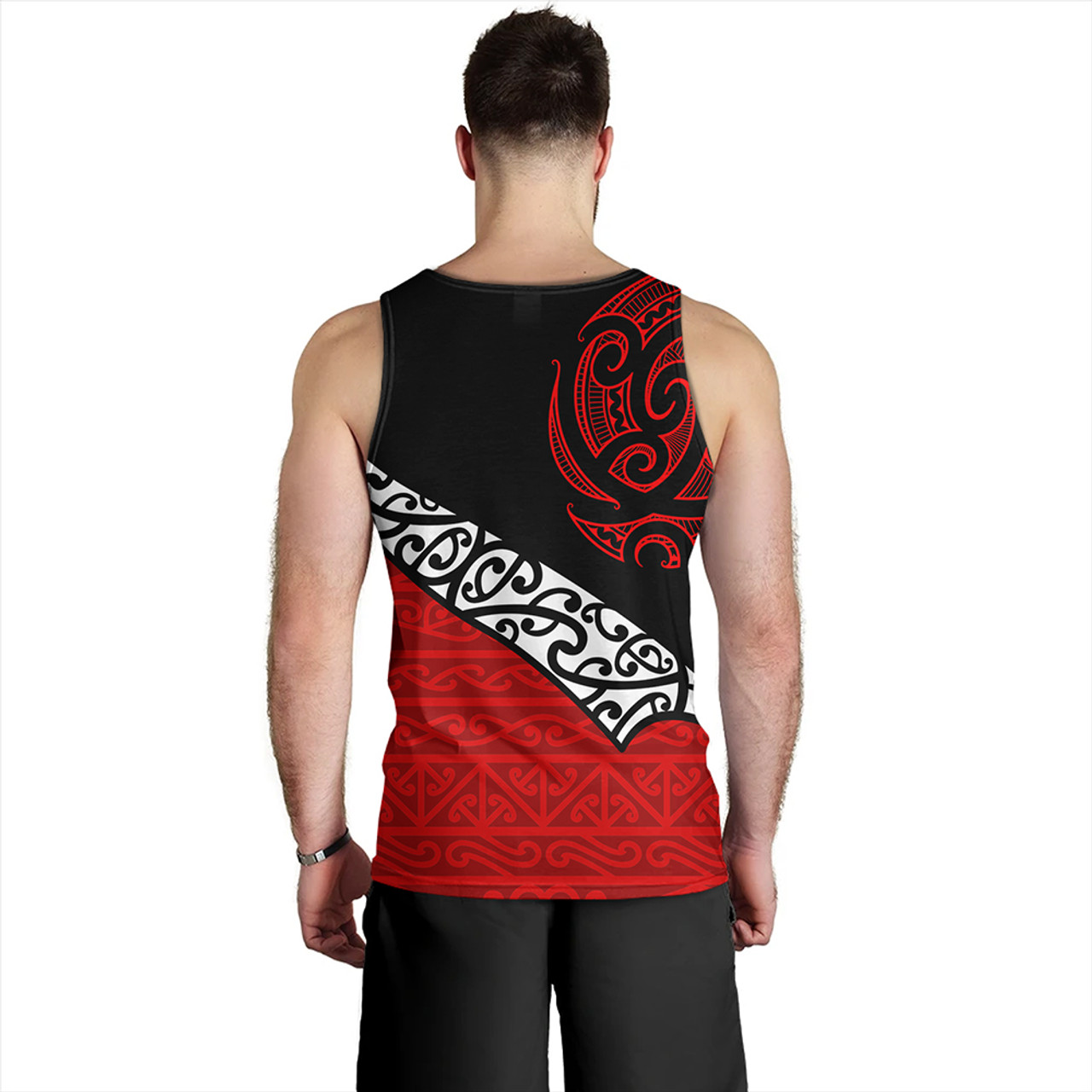 New Zealand Tank Top Aotearoa Maori Flag Puhoro Pattern