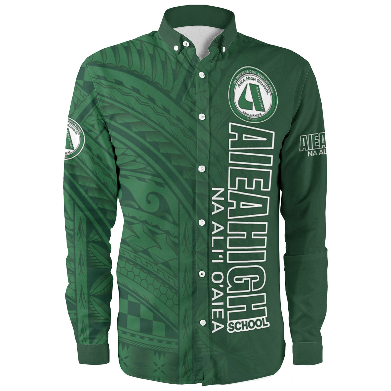 Hawaii Aiea High School Long Sleeve Shirt - Na Ali'i  O'aiea Hawaii Patterns