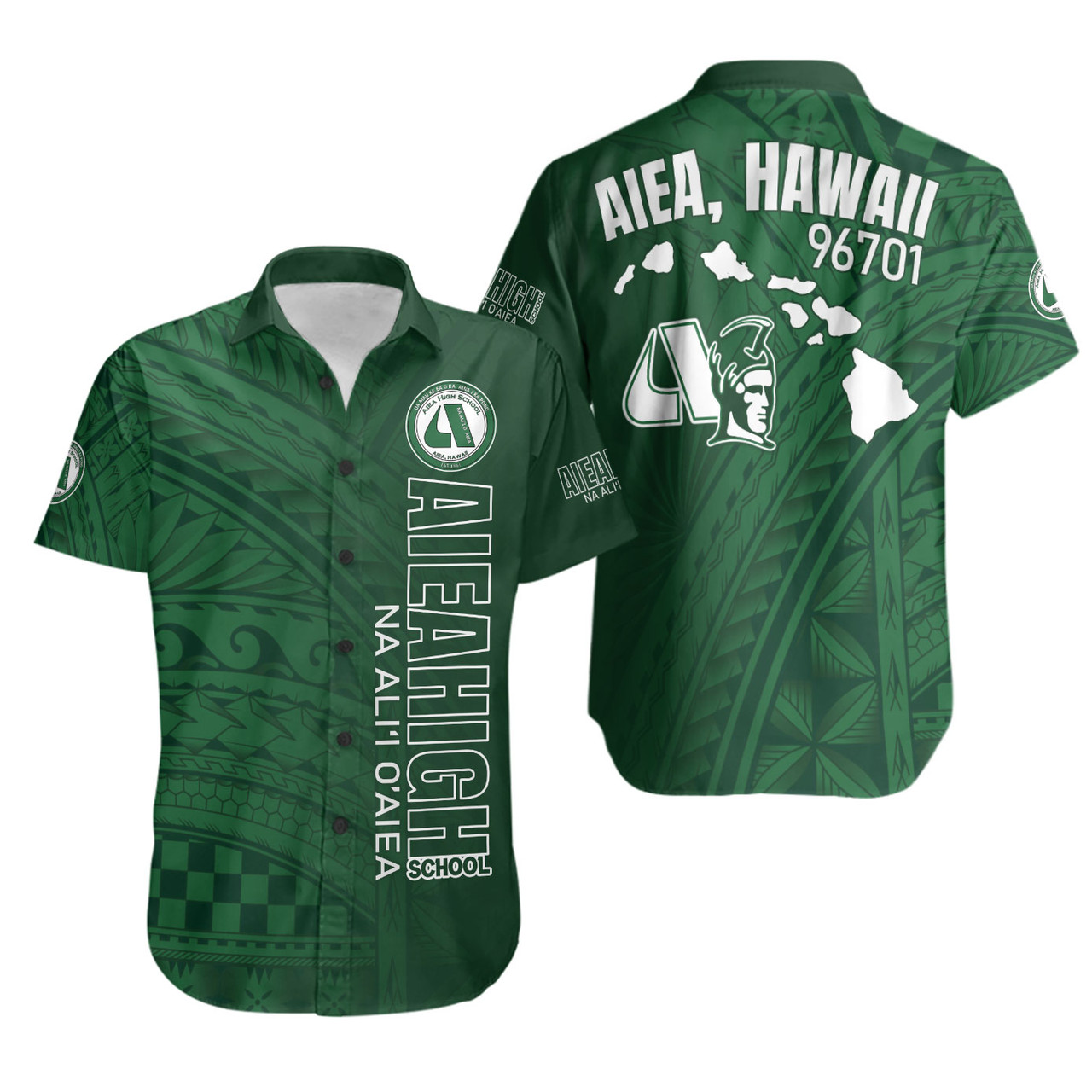 Hawaii Aiea High School Short Sleeve Shirt - Na Ali'i O'aiea Hawaii Patterns