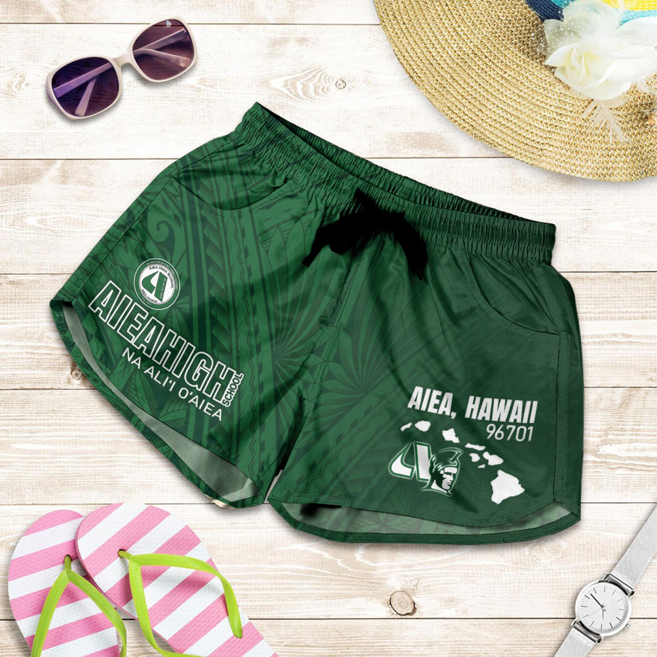 Hawaii Aiea High School Women Shorts - Na Ali'i O'aiea Hawaii Patterns