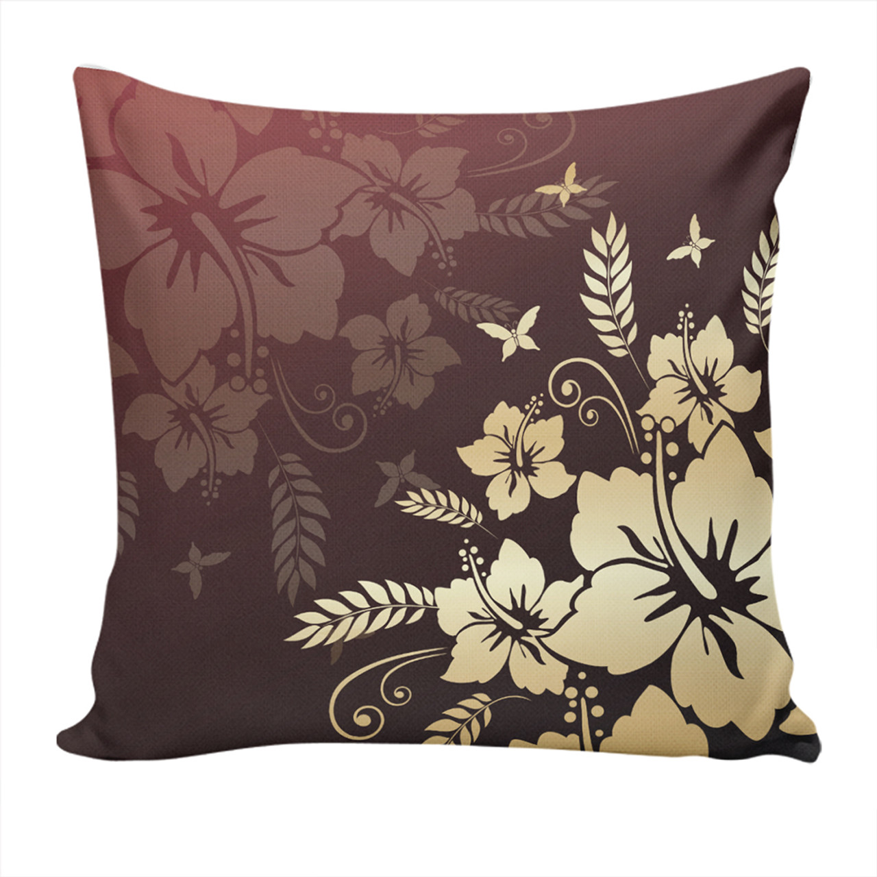 Hawaii Pillow Cover Hibiscus Golden Royal