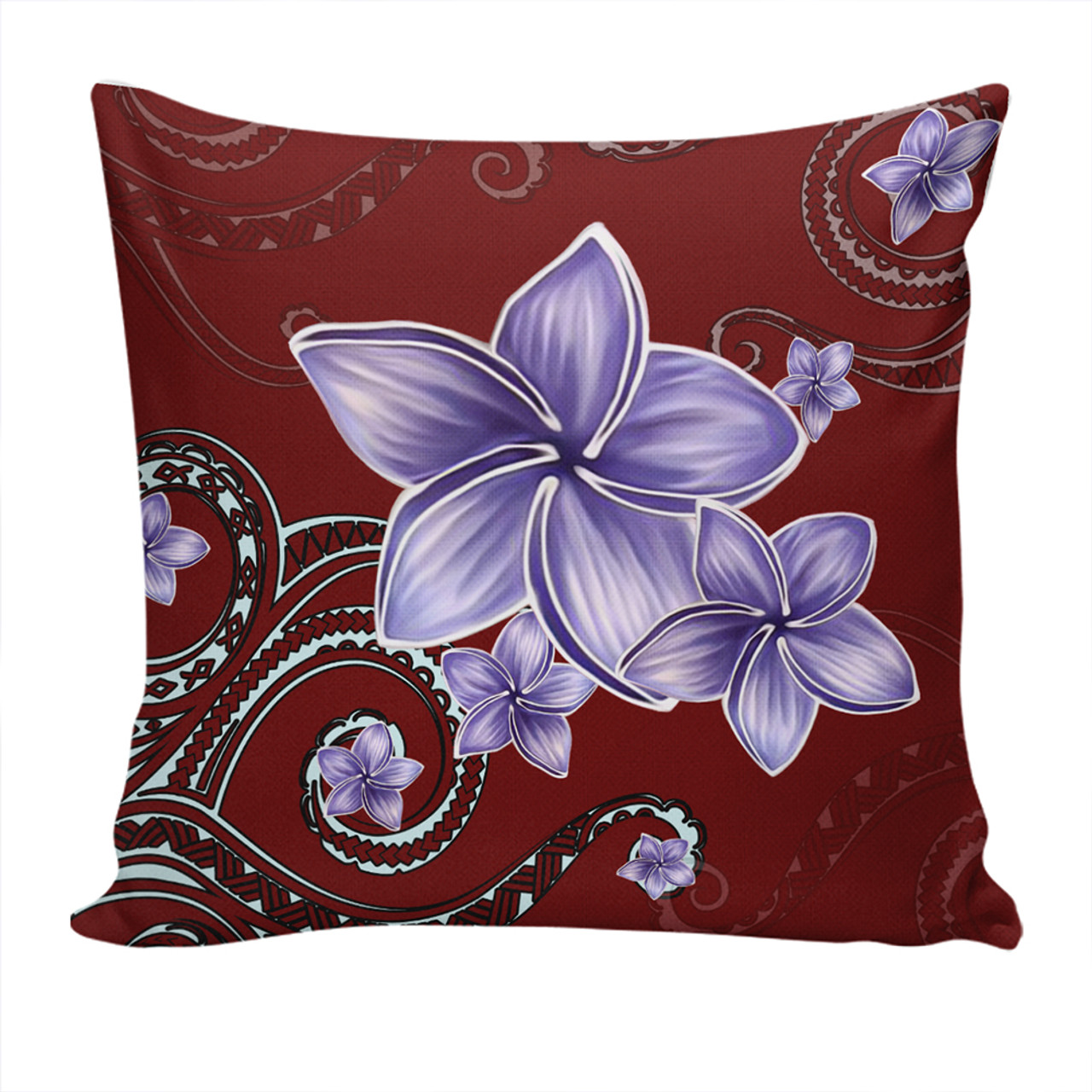 Hawaii Pillow Cover Plumeria Violet Polynesia Red