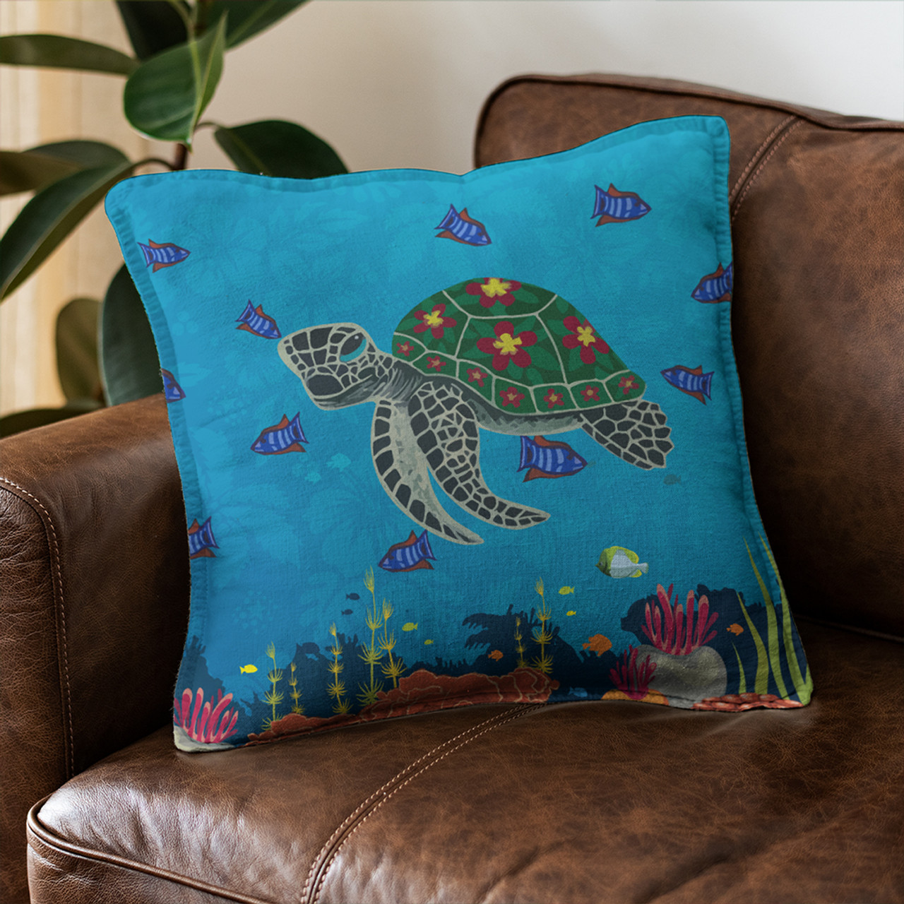 Hawaii Pillow Cover Sea Cartoon