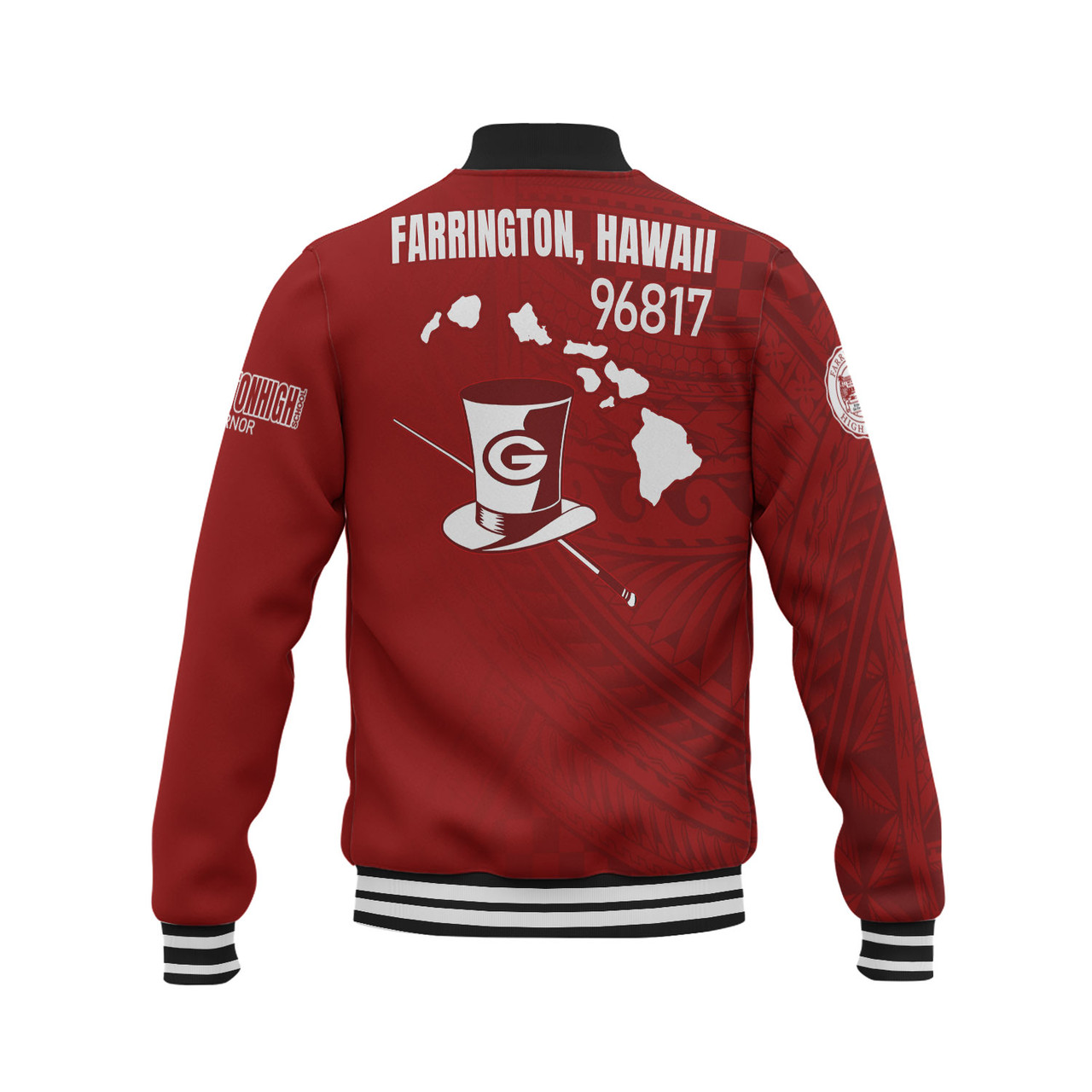 Hawaii Farrington High School Baseball Jacket - Governor Hawaii Patterns