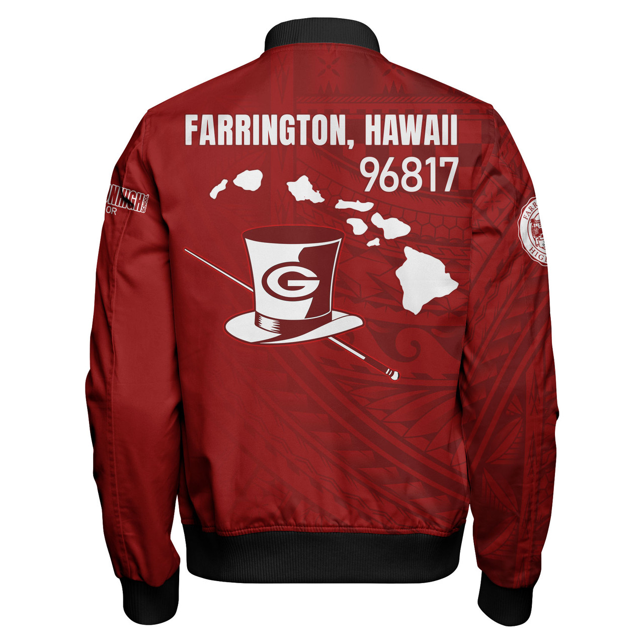 Hawaii Farrington High School Bomber Jacket - Governor Hawaii Patterns