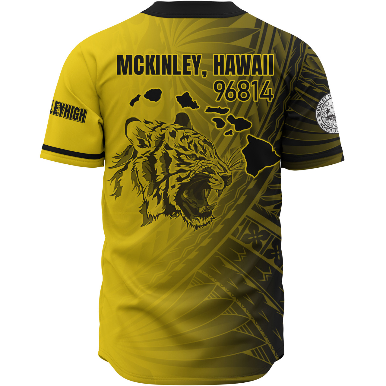 Hawaii McKinley High School Baseball Shirt - Tigers Mascot Hawaii Patterns
