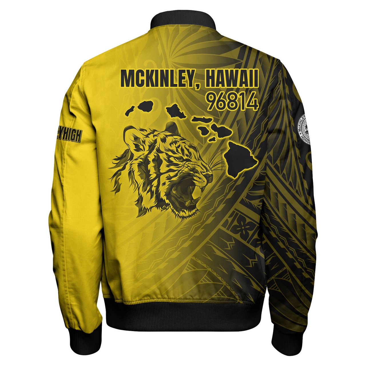 Hawaii McKinley High School Baseball Jacket - Tigers Mascot Hawaii Patterns