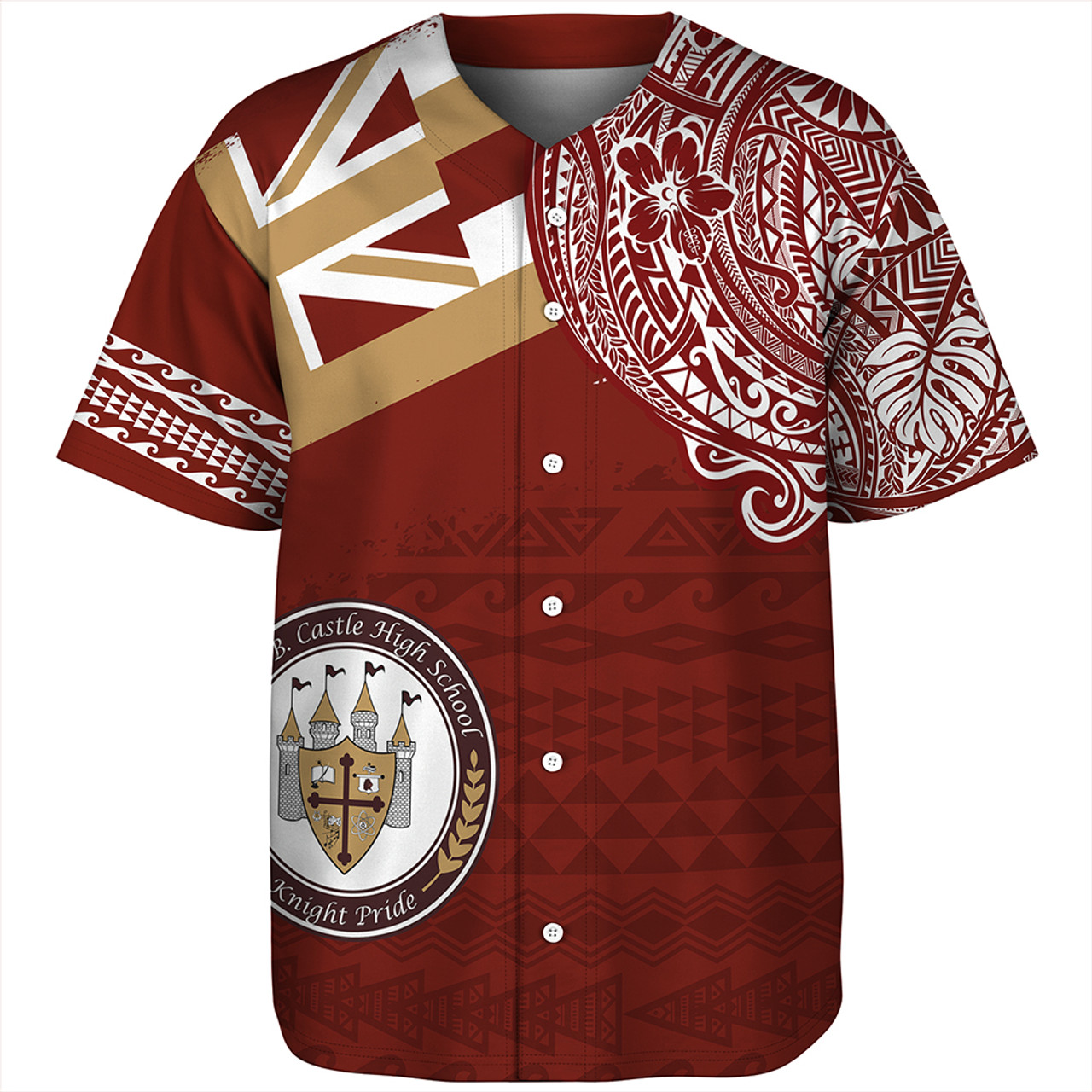 Hawaii Baseball Shirt James B. Castle High School With Crest Style