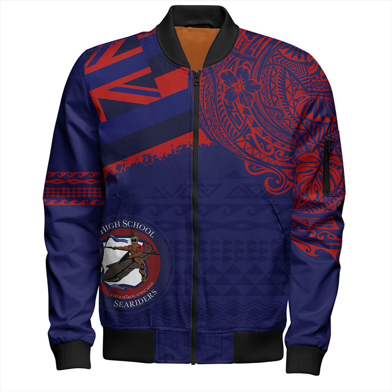 Hawaii Bomber Jacket Waianae High School With Crest Style