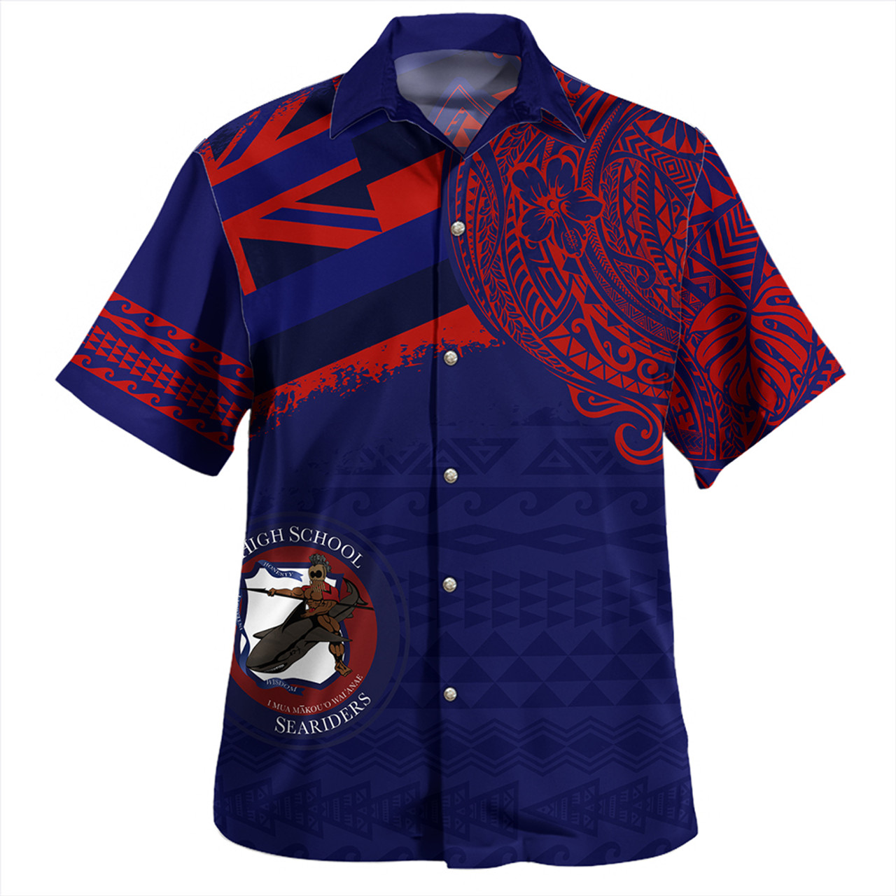 Hawaii Hawaiian Shirt Waianae High School With Crest Style