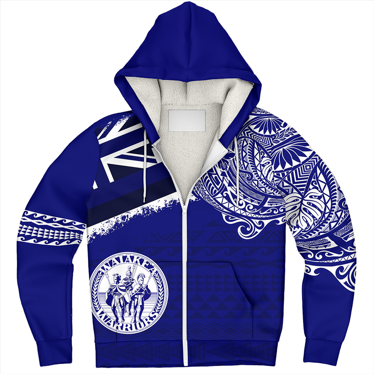 Hawaii Sherpa Hoodie Waiakea High School With Crest Style