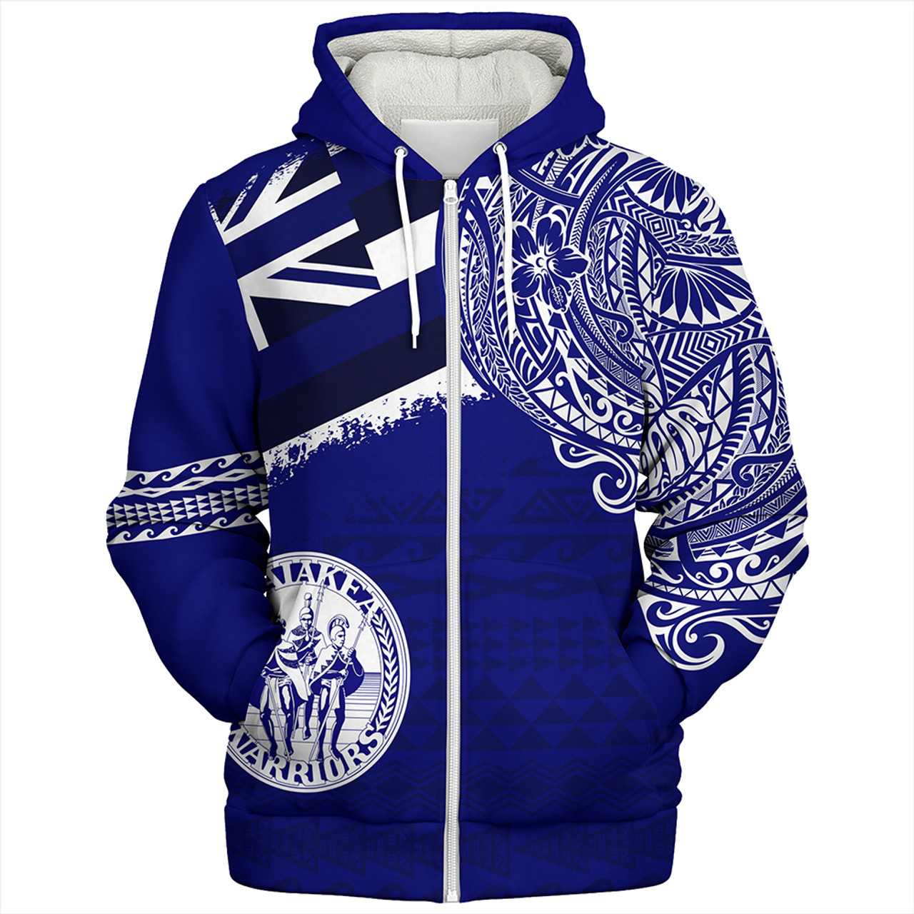 Hawaii Sherpa Hoodie Waiakea High School With Crest Style