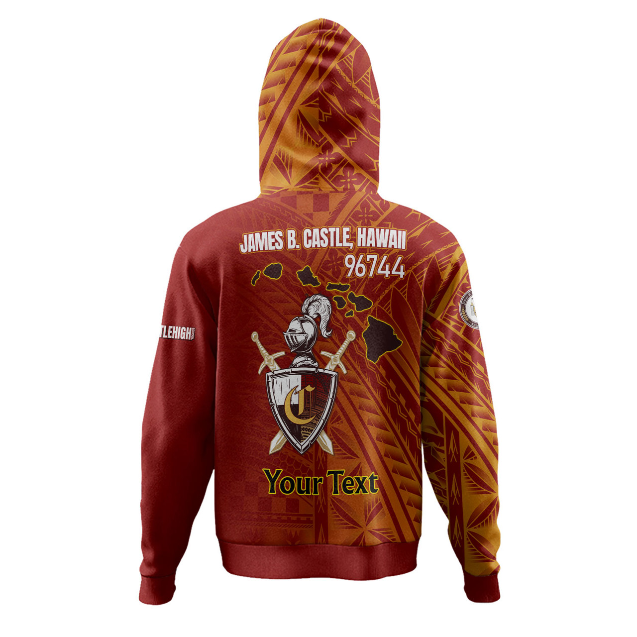 Hawaii James B. Castle High School Hoodie - Custom Knights With Shield Hawaii Patterns