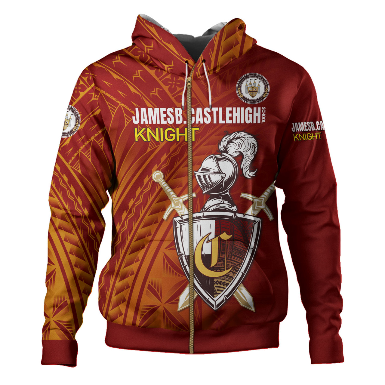 Hawaii James B. Castle High School Hoodie - Custom Knights With Shield Hawaii Patterns