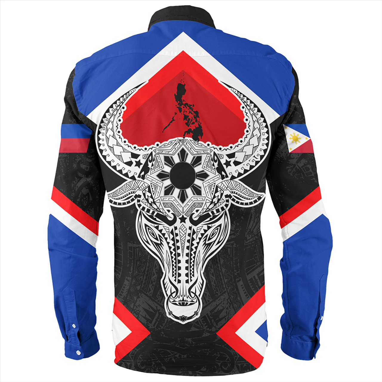 Philippines Long Sleeve Shirt Water Buffalo Sun Tribal Style