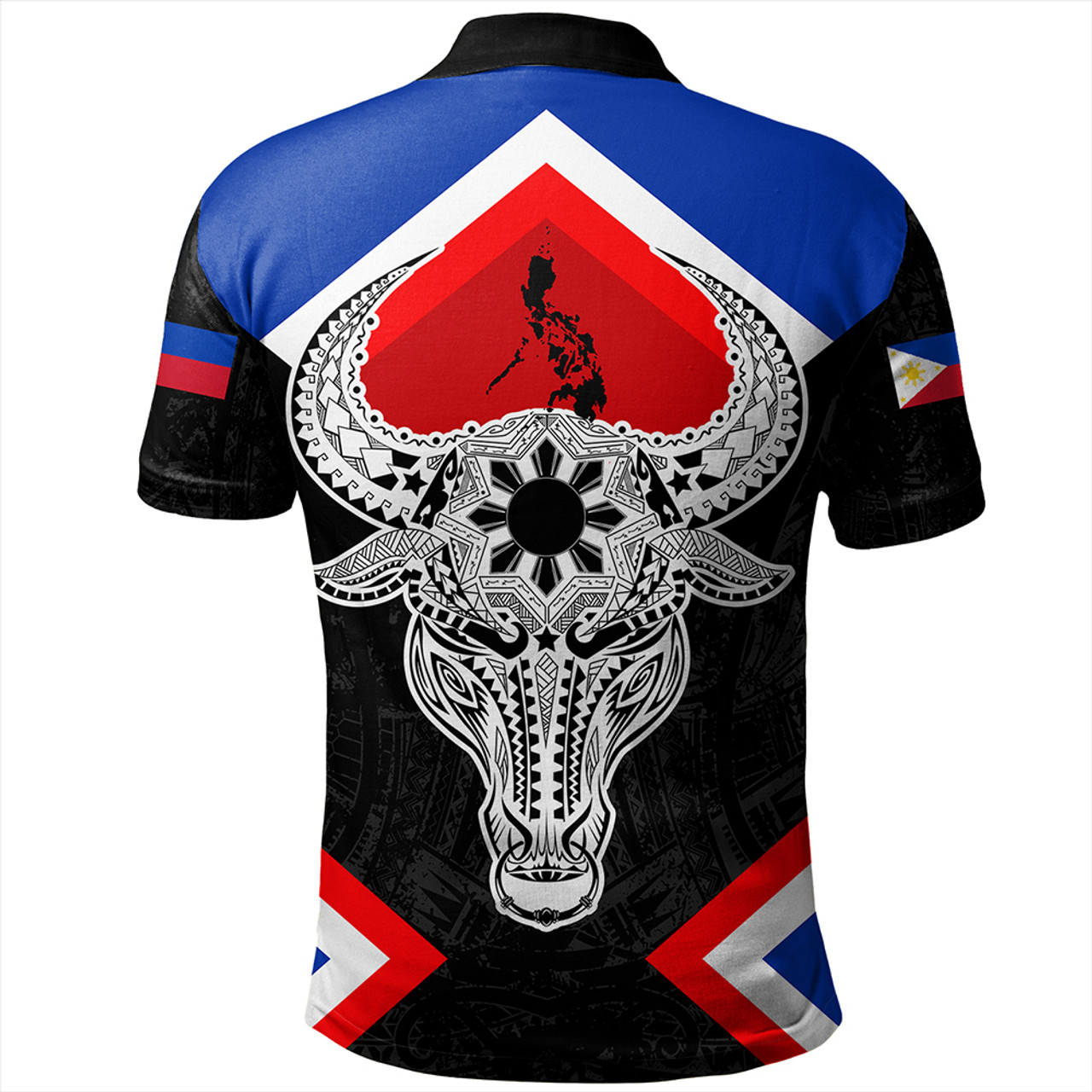 Philippines Polo Shirt Water Buffalo Sun Tribal Style