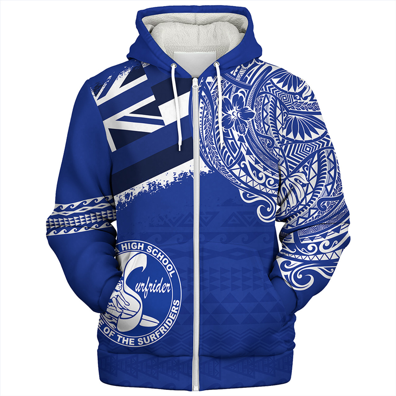 Hawaii Sherpa Hoodie Kailua High School With Crest Style