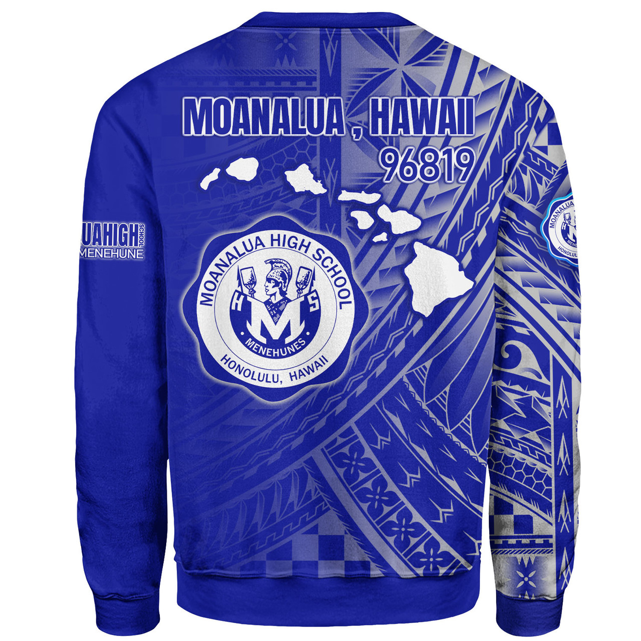 Hawaii Moanalua High School Sweatshirt - Moanalua NÄ Menehune Hawaii Patterns